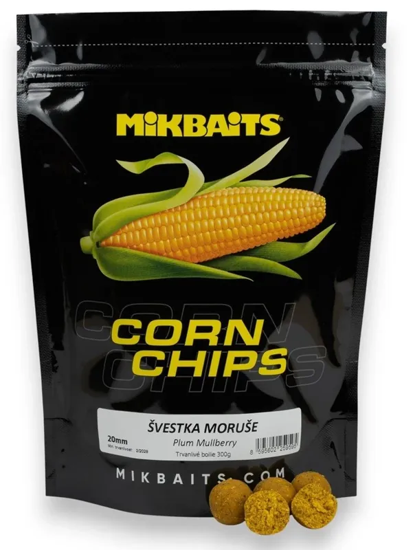 MIKBAITS Corn Chips boilie 300g - Švestka Moruše 20mm Výprodej