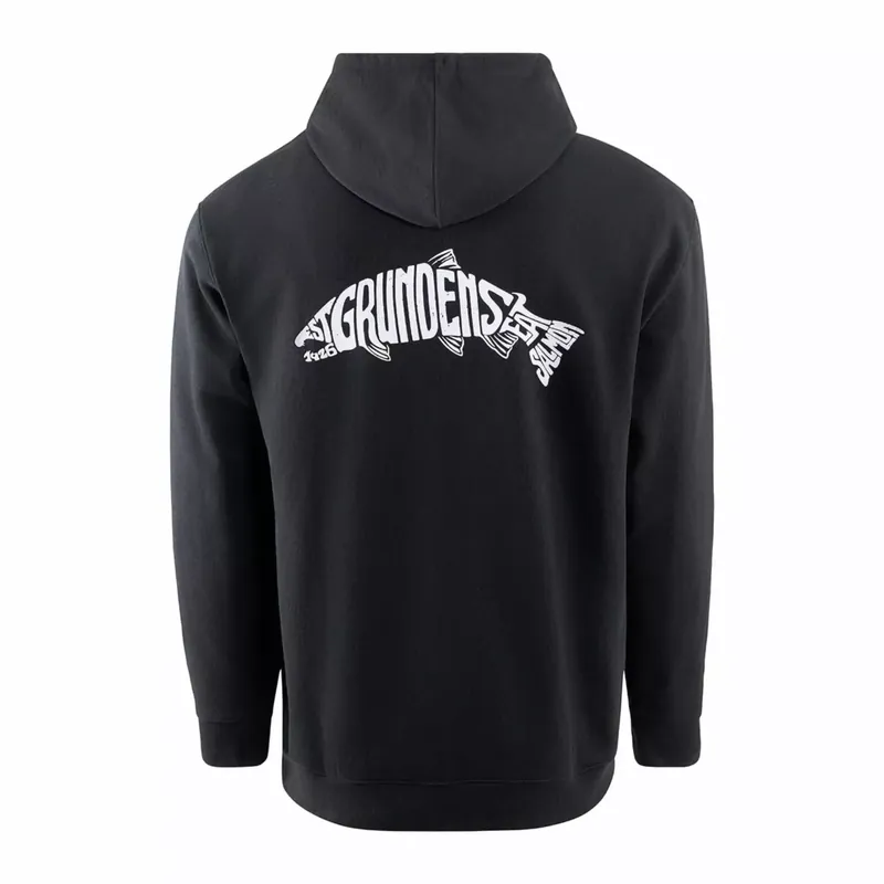 Nízká Cena Grundéns Regnkläder AB Eat Your Words DWR HD Hoodie Black Salmon Graphic M