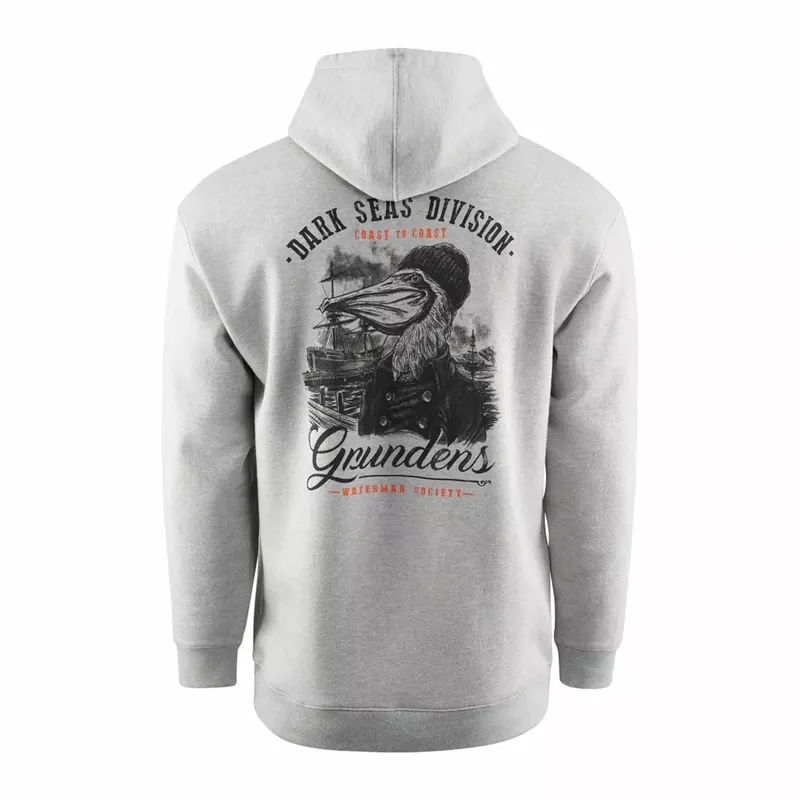 Dark Seas X Grundens Portsmith Hoodie Athletic Heather XL Horká Nabídka