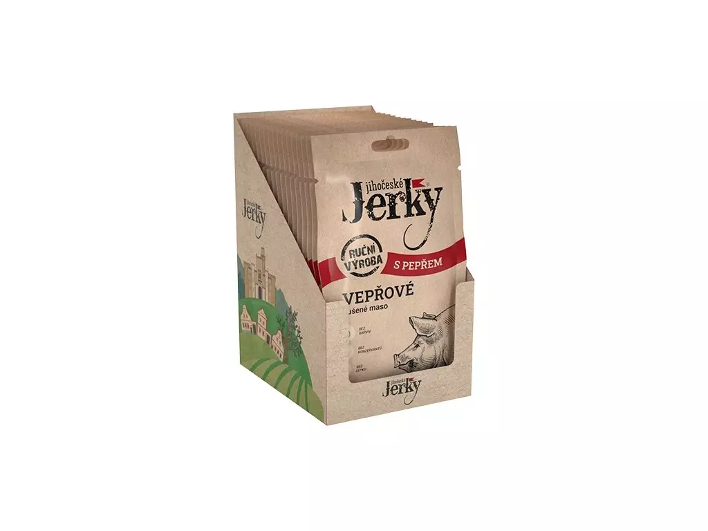 Aktuální Jihočeské Jerky Vepřové s pepřem 20x 20g