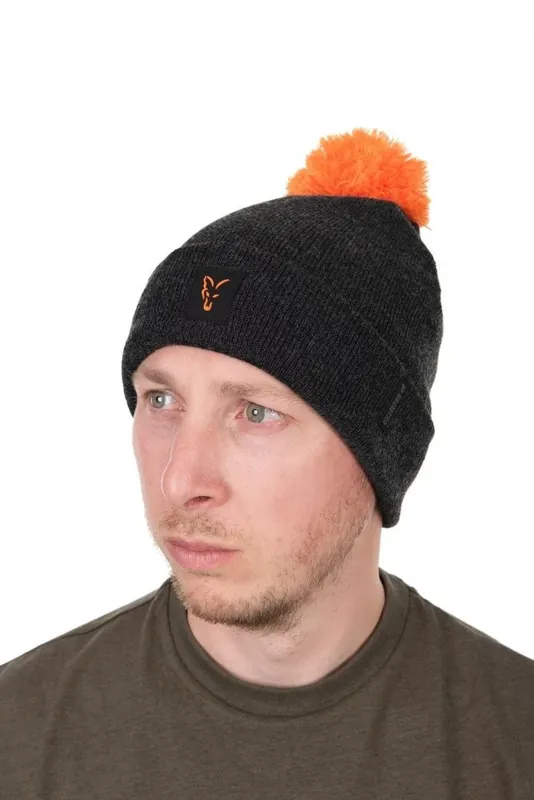 Fox Čepice Collection Bobble Hat Black Orange Poslední Šance