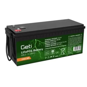 Baterie LiFePO4 12,8V 200Ah GETI GBLE-12-200D displej Nejlepší Cena