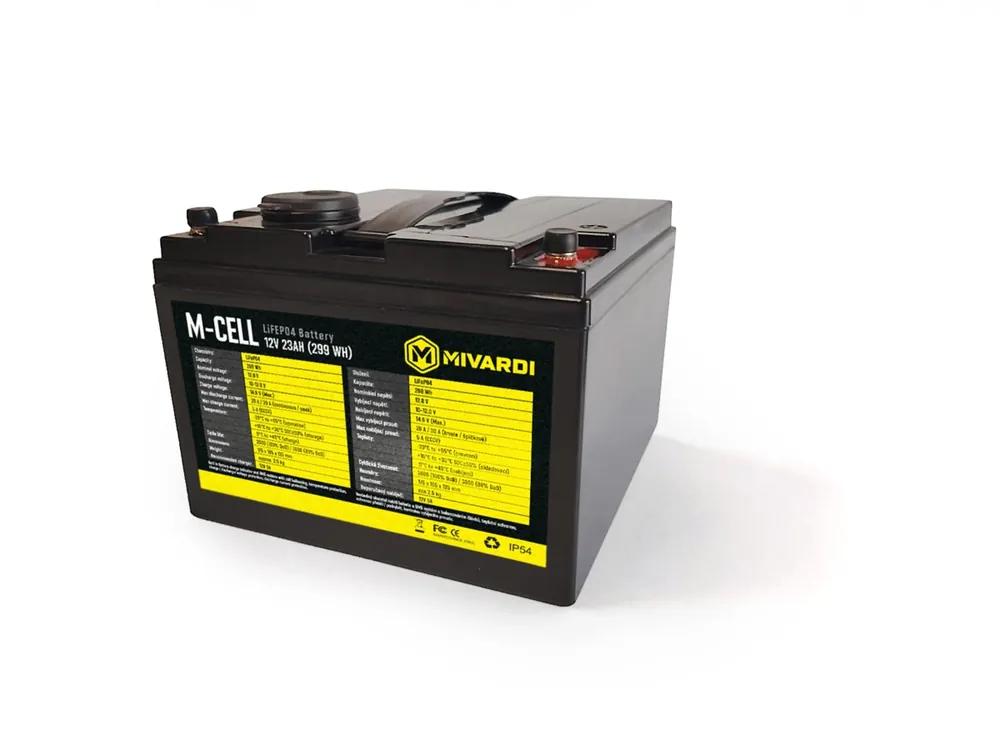 Finální Výprodej MIVARDI M-CELL LiFePO4 12V 23Ah + 5A nabíječka
