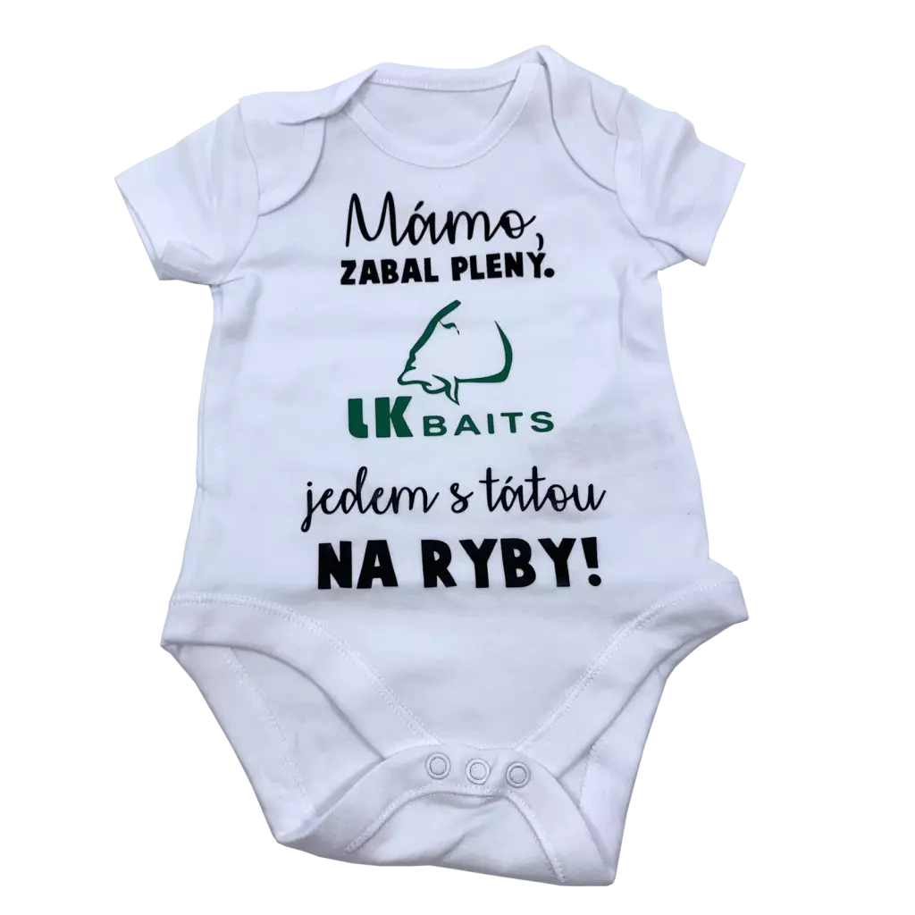 LK Baits body krátký rukáv Mámo zabal pleny 1,5-2 roky zelený nápis Pouze Dnes