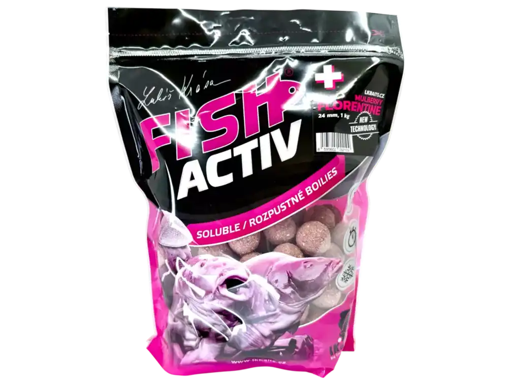 Vysoce Kvalitní LK Baits Fish Activ Plus Mulberry Florentine 24mm, 1kg