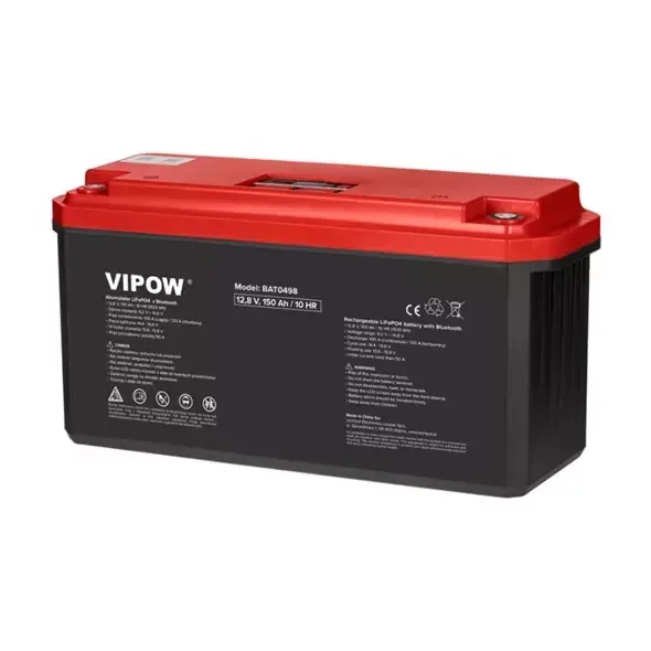 Baterie LiFePO4 12,8V 150Ah VIPOW BAT0498 Bluetooth Autentický