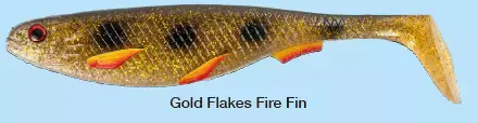 Víkendová Akce STROFT PREDATOR UV Gold Flakes Fin - 14 cm 1ks