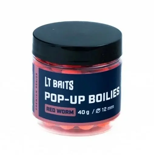 LT BAITS Pop up Boilies 12mm 40g RED WORM Akce