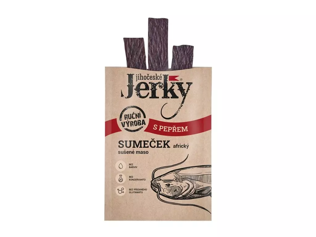 Jihočeské Jerky Sumeček africký s pepřem 15g Nová Kolekce