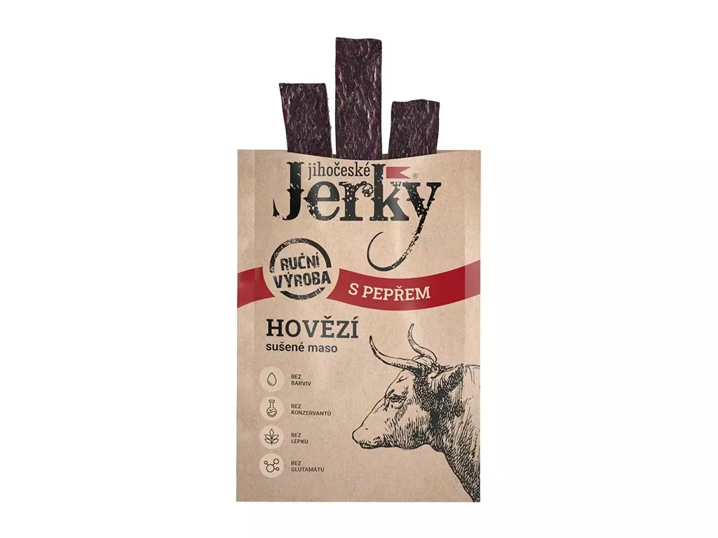 Levný Jihočeské Jerky Hovězí s Pepřem 20g