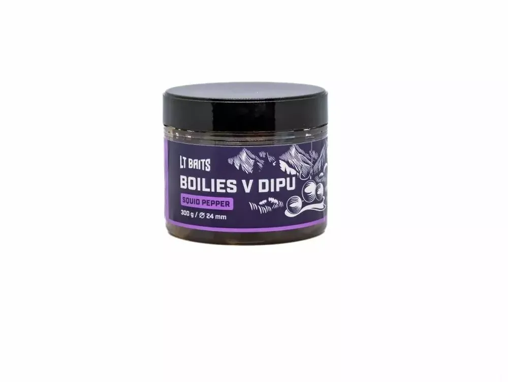 Výprodej LT BAITS Squid Pepper Dipované Boilies 300G
