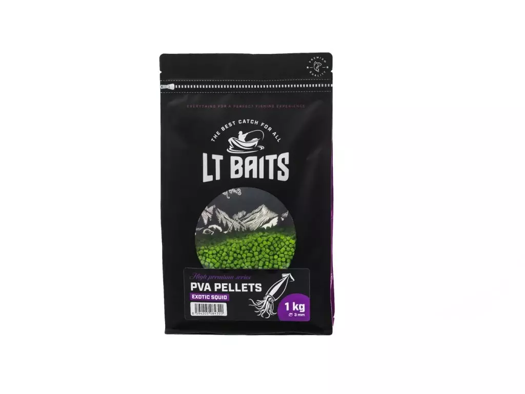 LT BAITS Squid Pepper PVA Peletky 3mm 1kg Ověřený