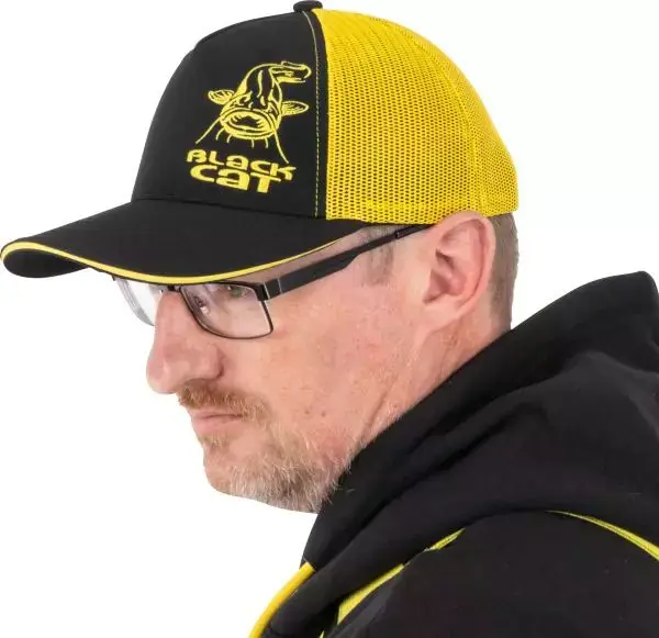 Black Cat Kšiltovka Black and Yellow Trucker Cap Výprodej