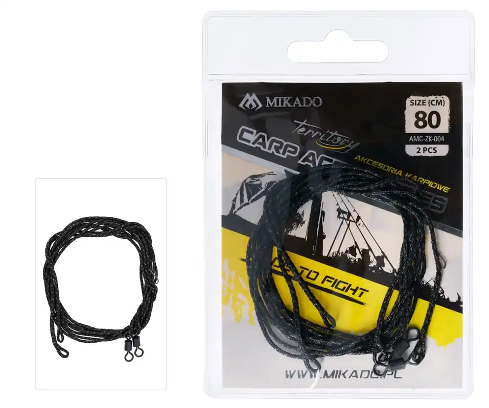 Mikado montáž Leadcore 80cm s obratlíkem 2ks Výprodej