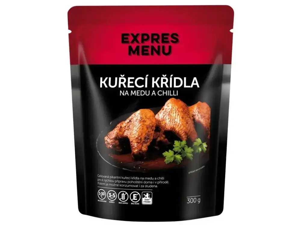 Aktuální EXPRES MENU Kuřecí křídla na medu a chilli - 1 porce