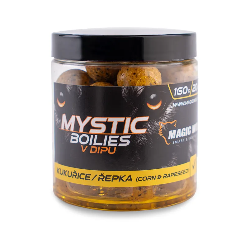 MAGIC WOLF Mystic Boilies v dipu 20mm KUKUŘICE/ŘEPKA 160g Značkový