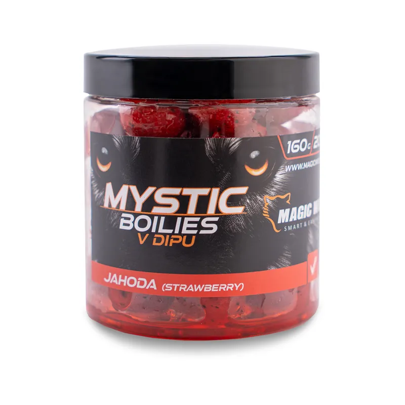 MAGIC WOLF Mystic Boilies v dipu 20mm JAHODA 160g Pouze Dnes