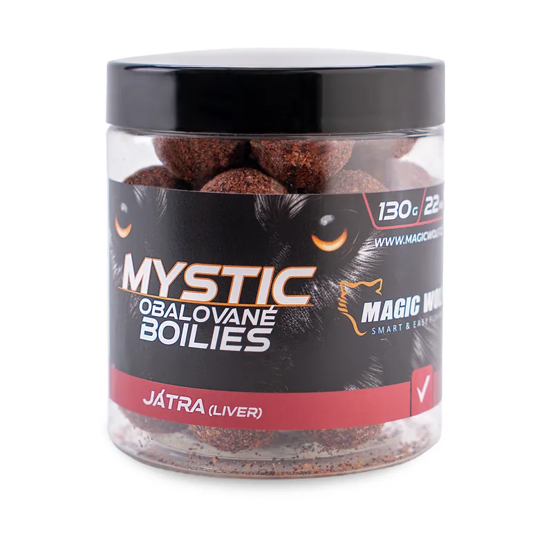 MAGIC WOLF Boilies obalované Mystic 22mm JÁTRA 130g Vrácení Zdarma