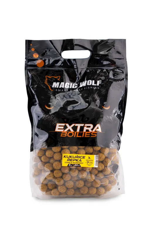 Ověřený MAGIC WOLF - EXTRA Boilies 20mm KUKUŘICE/ŘEPKA 3kg