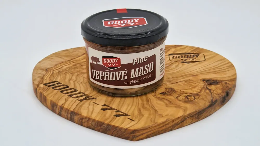 GOODY 77 s.r.o. GOODY 77 - Vepřové maso ve vlastní šťávě Plec 170g Nakupujte Hned