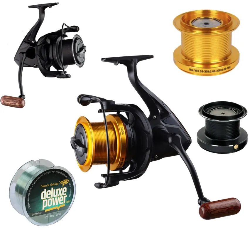 Horká Nabídka Giants fishing Naviják Deluxe Reel FD 9000 + cívka 9000 a VLASEC ZDARMA!