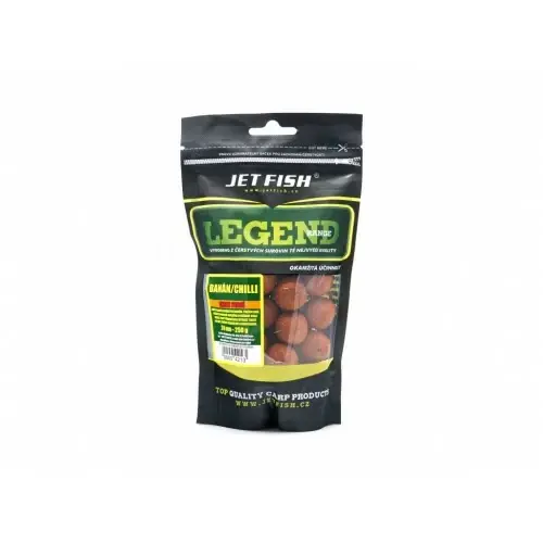 Bezpečná Platba JET FISH Legend Range - Extra tvrdé boilie 250g - 24mm BANÁN / CHILLI