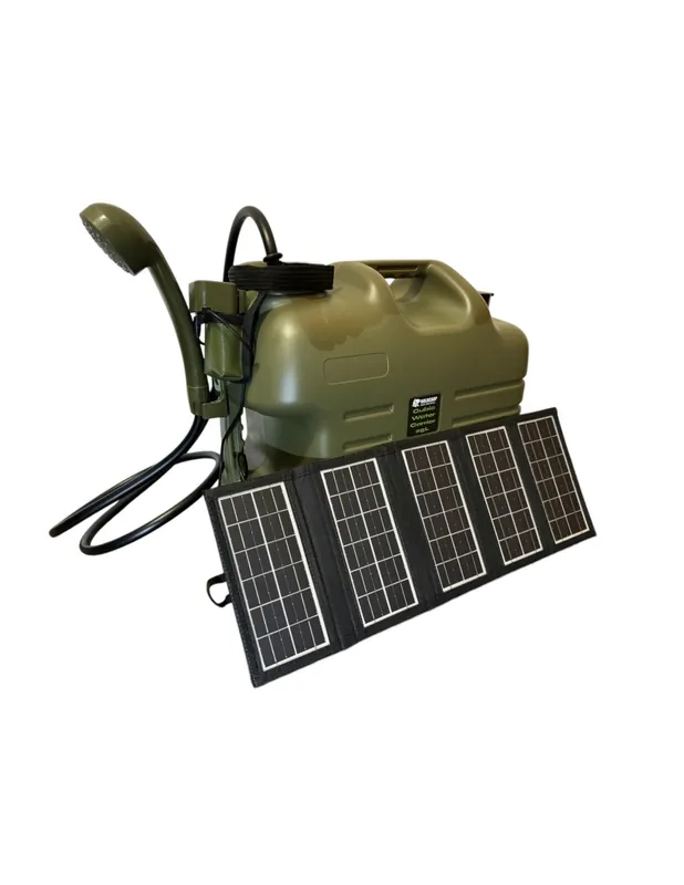 HOLDCARP Rechargeable Camping Shower 25L + Solar 10W Akční Nabídka