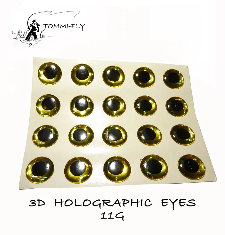 Tommi-fly HOLOGRAFICKÉ OČI - zlaté Ihned K Objednání