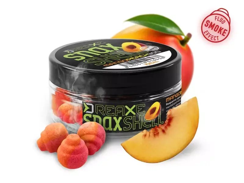 Ověřený DELPHIN Nástraha D SNAX SHELL 30g - Mango-Broskev/wafters/rozpustné