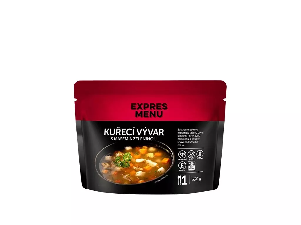 EXPRES MENU Kuřecí vývar s masem a zeleninou - 1 porce Originální