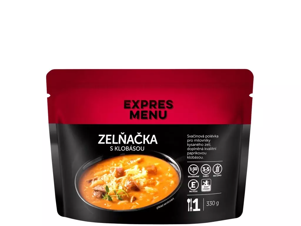 EXPRES MENU Zelňačka s klobásou - 1 porce Aktuální