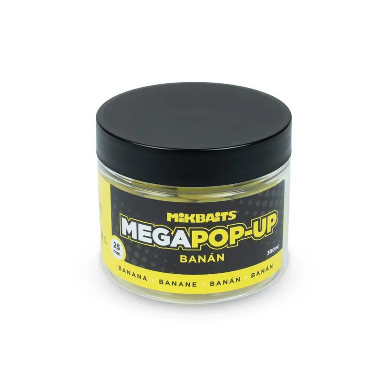 MIKBAITS Mega fluo pop-up 300ml - Banán 25mm Vrácení Zdarma
