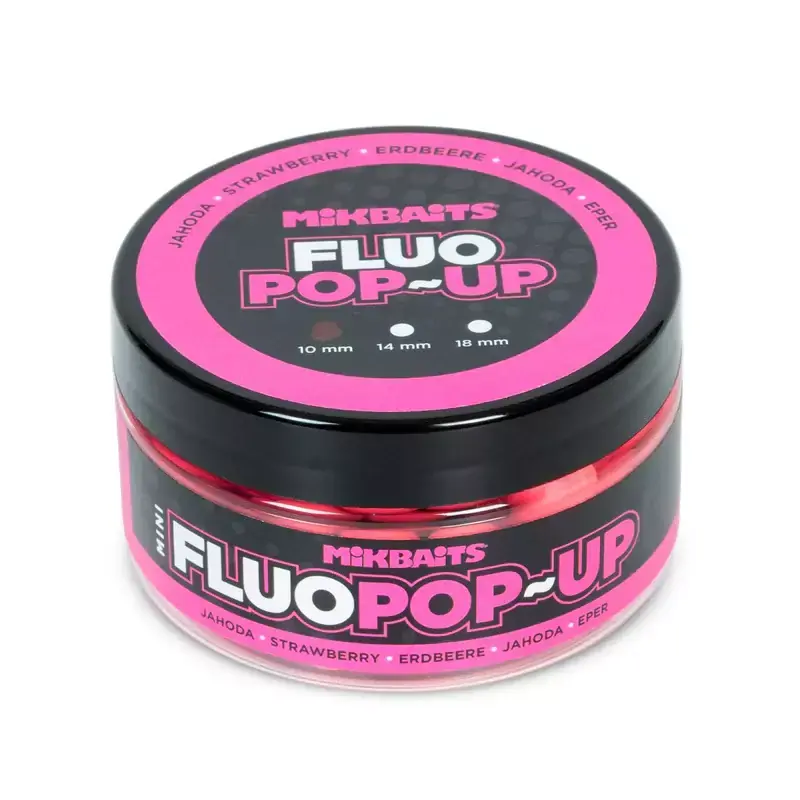 Sezónní Sleva MIKBAITS Mega fluo pop-up 300ml - Jahoda 25mm