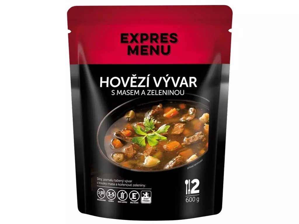 Cenový Hit EXPRES MENU Hovězí vývar s masem a zeleninou - 2 porce