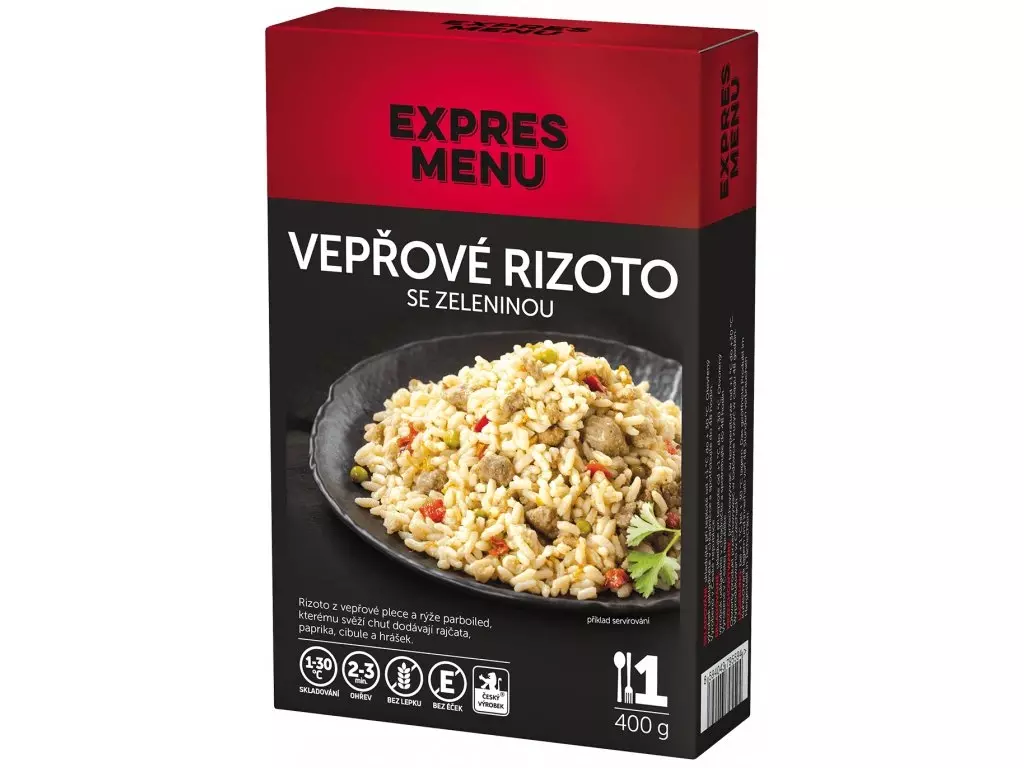 Dokud Zásoby Vydrží EXPRES MENU KM Vepřové rizoto se zeleninou - 1 porce