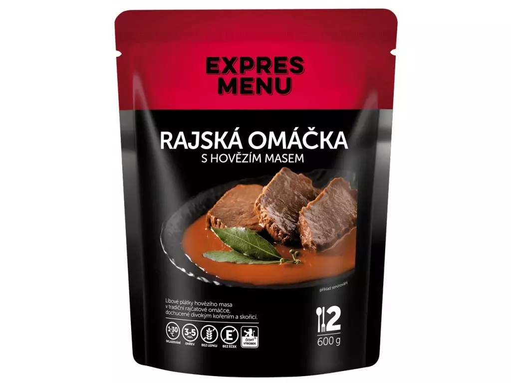 Značkový EXPRES MENU Rajská omáčka s hovězím masem - 2 porce