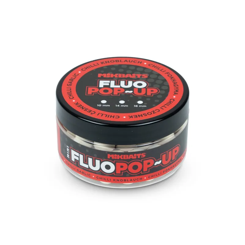 Speciální Cena MIKBAITS Mini Plovoucí fluo boilie 100ml - Chilli Česnek 10mm