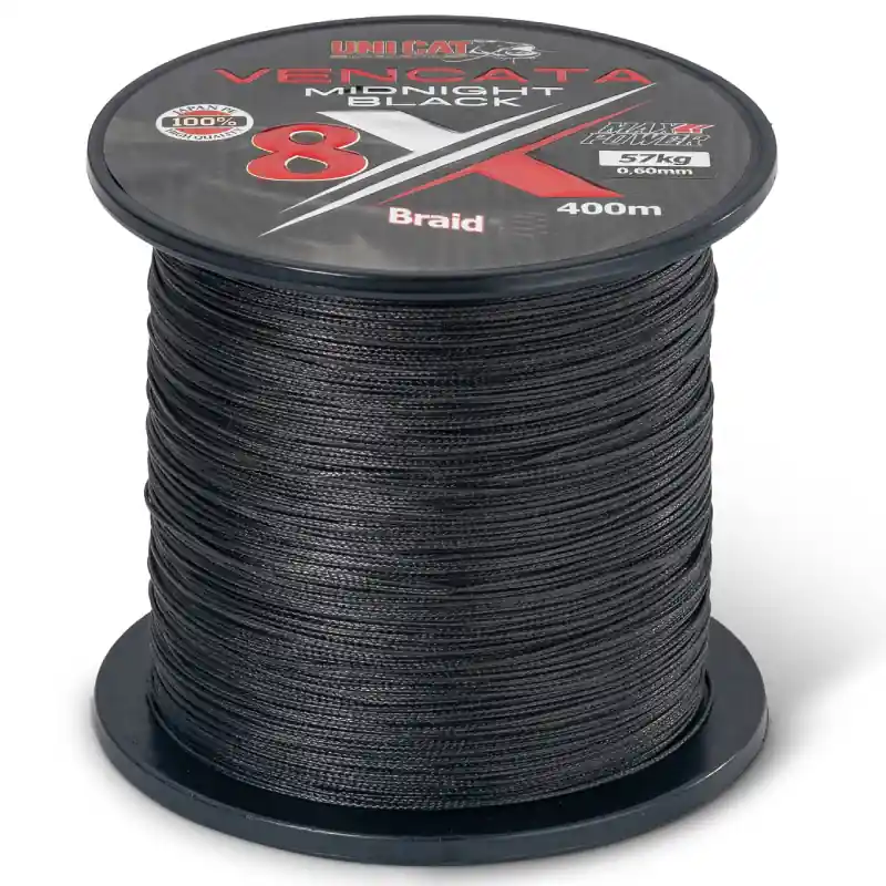 SAENGER Uni Cat šňůra Vencata Midnight Black 8X 400m 0,37mm 34kg Oblíbený