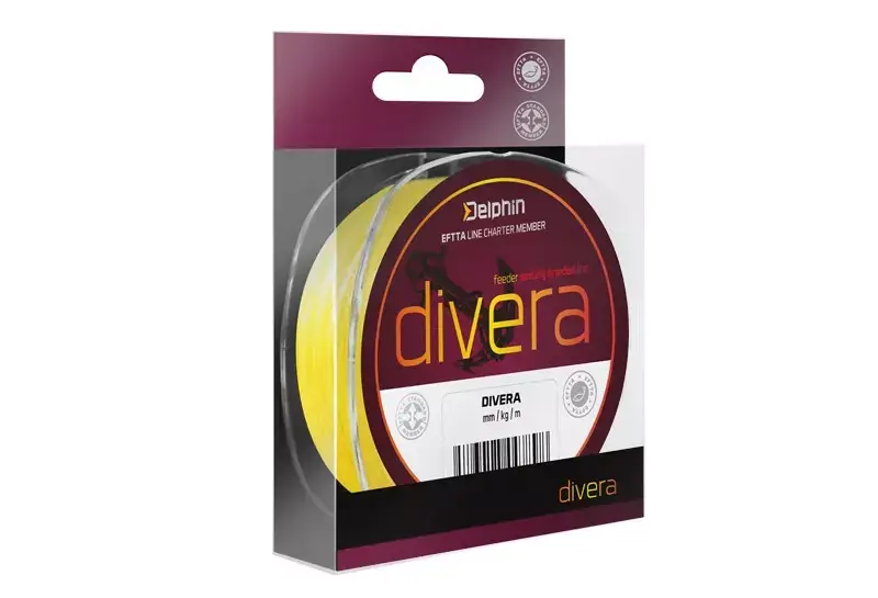 Pouze Dnes Delphin DIVERA Feeder / žlutá 0,10mm 4,5kg 150m VÝPRODEJ