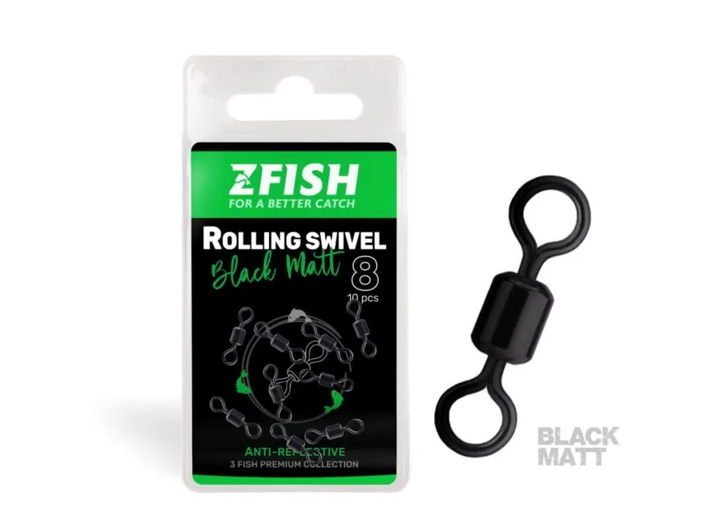 Super Cena ZFISH Obratlík Rolling Swivel Black Matt vel.8/28Kg