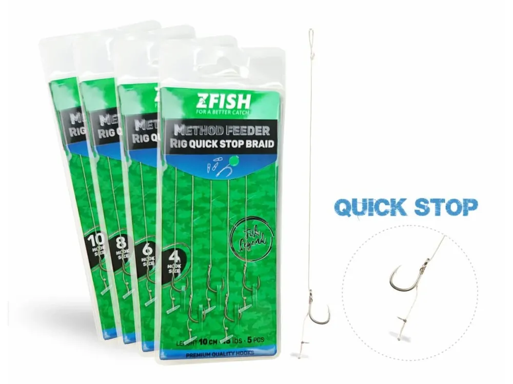 Výprodej ZFISH Návazec Method Feeder Rig Quick Stop Braid 5 ks