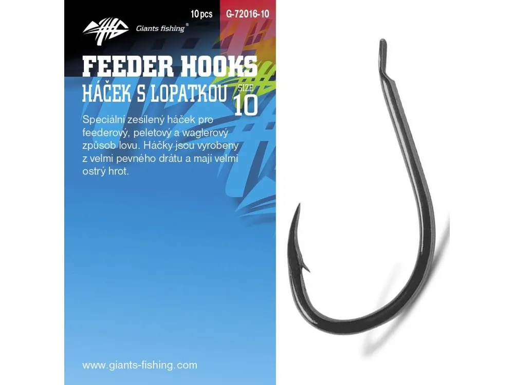 Poslední Šance Giants fishing Háček s lopatkou Feeder 10ks