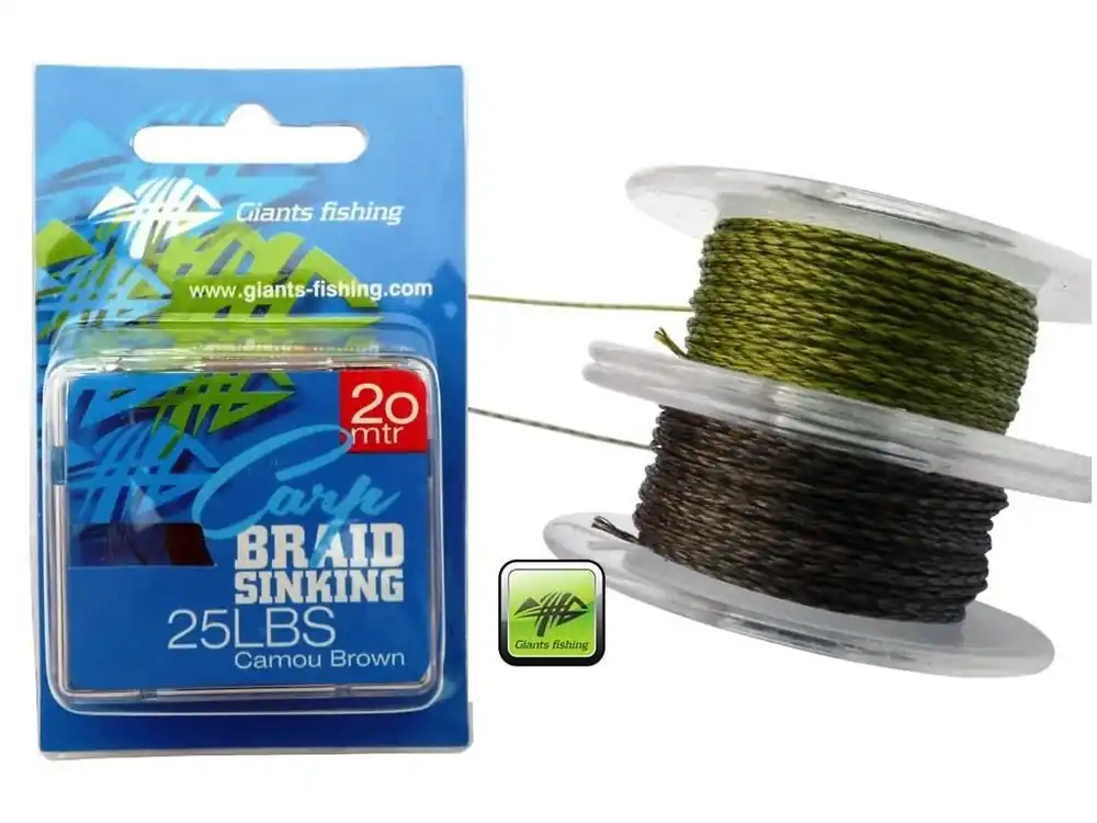 Giants fishing Návazcová šňůrka Carp Braid Sinking 35lbs/20m Camou Brown Koupit Online