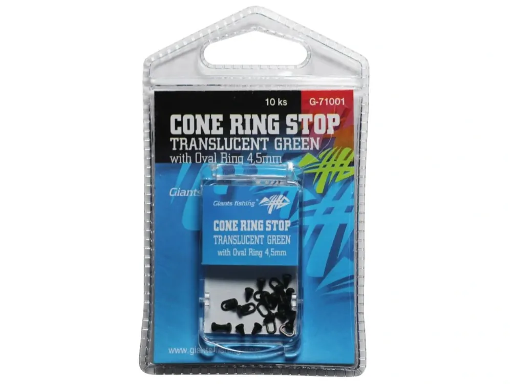 Hit Sezóny Giants fishing Slídová zarážka s kroužkem Cone Ring Stop Translucent Green with Oval Ring 4,5mm