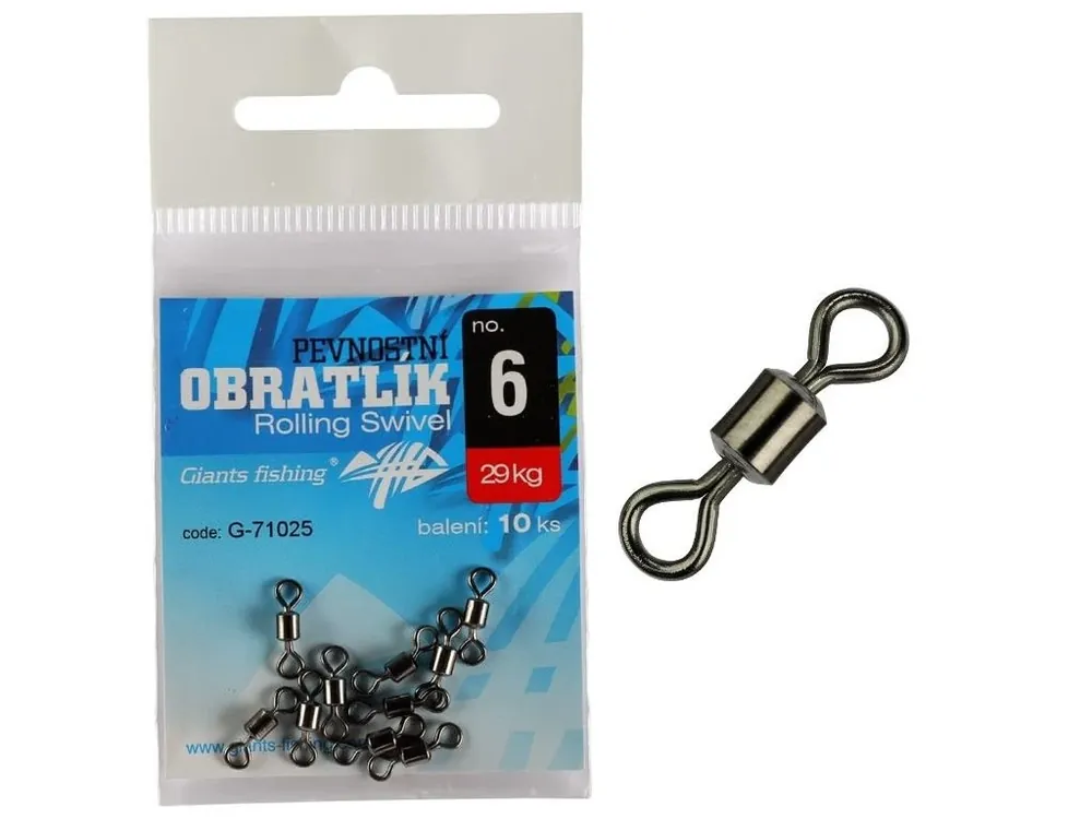 Giants fishing Pevnostní obratlík Rolling Swivel no.12/19kg/10ks Ihned K Objednání