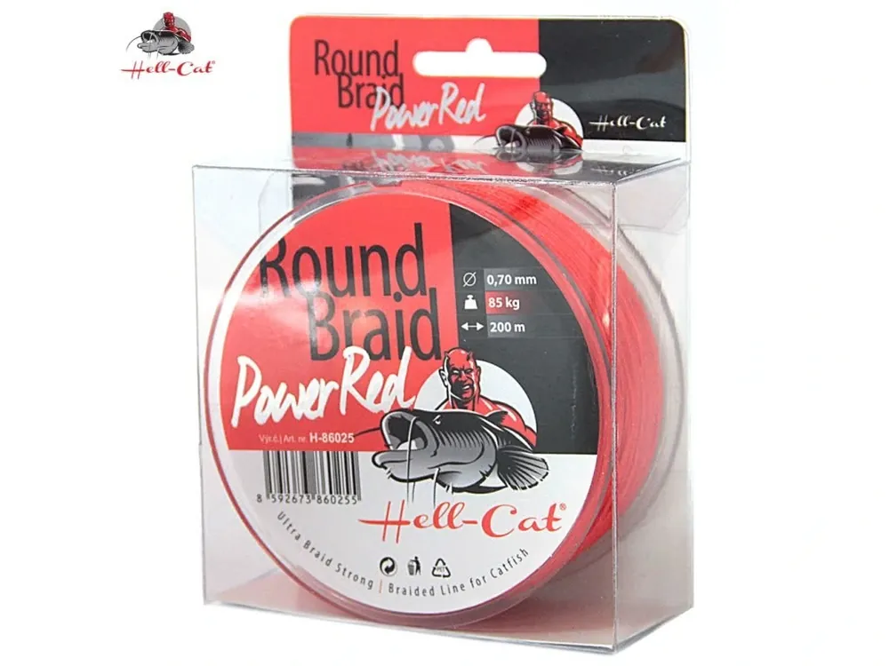 Hell-Cat Splétaná šňůra Round Braid Power Red 200m Cenově Výhodný