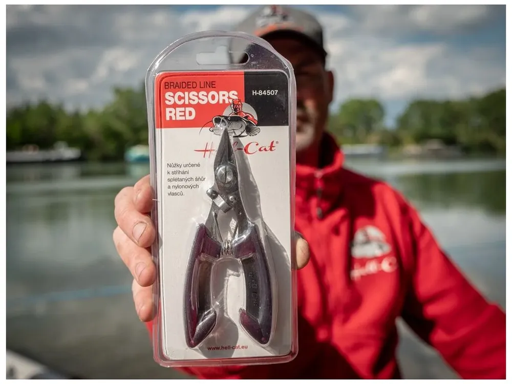 Objednat Nyní Hell-Cat Nůžky Scissor for braided line-S/S Claret-red