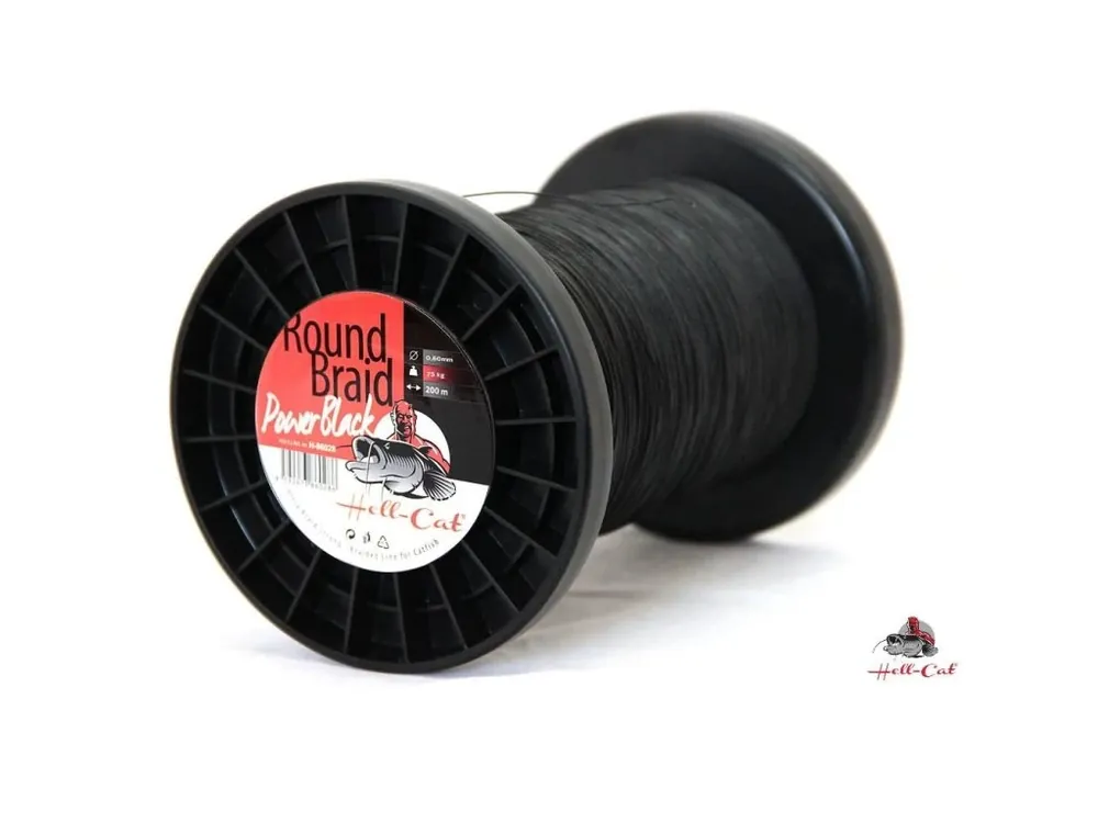 Hell-Cat Splétaná šňůra Round Braid Power Black 1000m Akční Nabídka