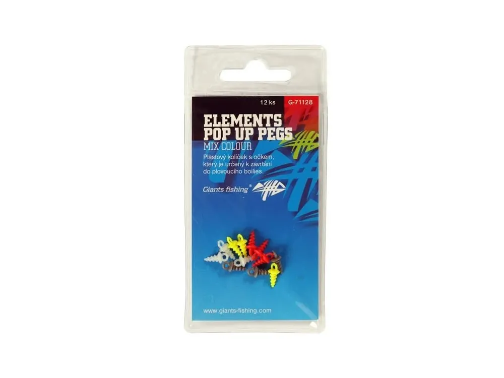 Giants fishing Kolíček s očkem Elements Pop Up Pegs Mix Colour,12ks Originální