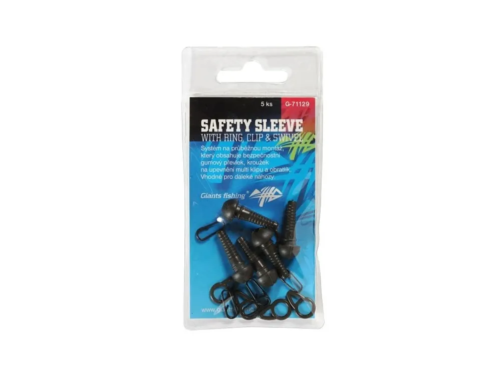 Giants fishing Montáž Safety Sleeve with Ring, Clip a Swivel, 5ks Cenově Výhodný